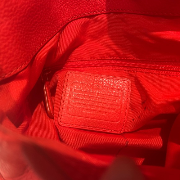 AUTHENTIC LIKE NEW RED COACH TOTE - Picture 4 of 5
